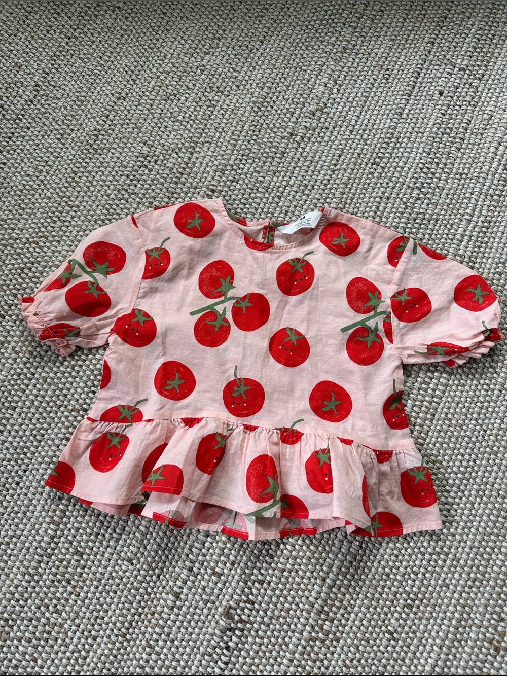 H&M Pink Top with Red Tomato Print